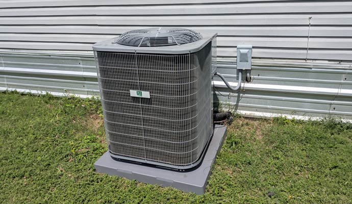 Installed air conditioner in outdoor