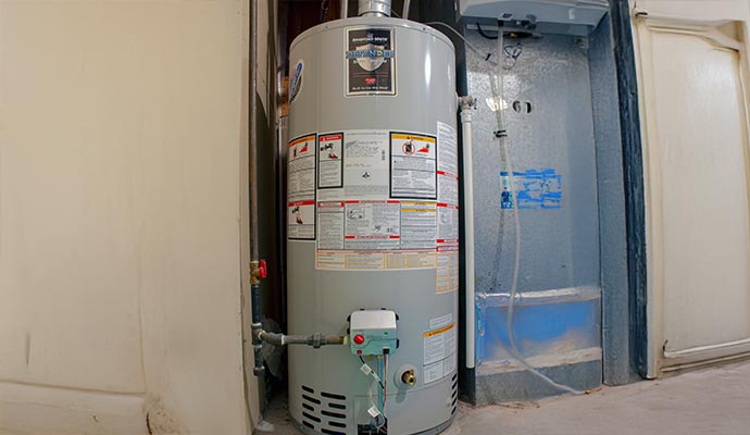 Installed gas water heater in basement