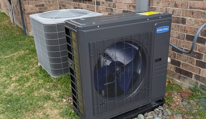 MrCool universal central heat pump and traditional AC unit