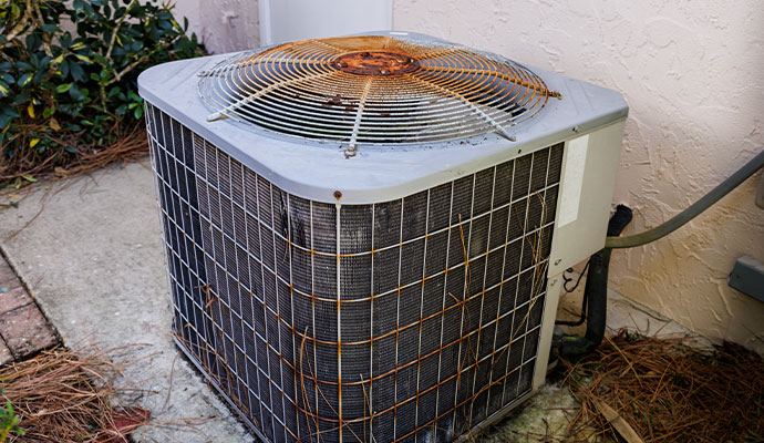 Old rusty air conditioner outdoor